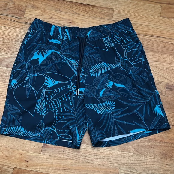Men's 7" Tropical Print Swim Shorts Boxer Brief Liner Goodfellow & Co SZ MED - Picture 2 of 7